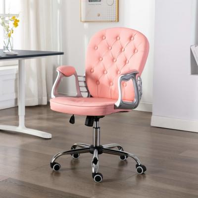 Emaga vidaxl obrotowe krzesło biurowe, różowe, sztuczna skóra