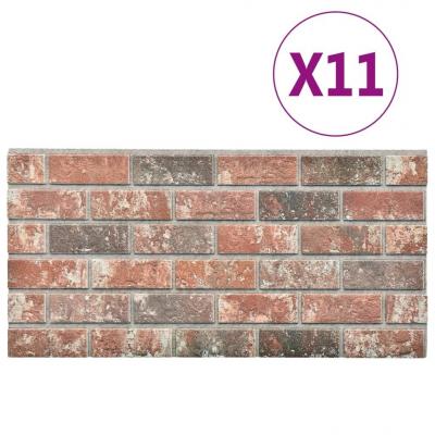 Emaga vidaxl panele ścienne 3d, wzór brązowo-szarej cegły, 11 szt., eps