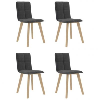 Emaga vidaxl krzesła stołowe, 4 szt., ciemnoszare, tapicerowane tkaniną