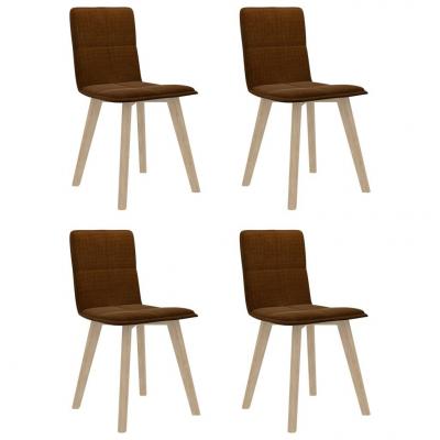 Emaga vidaxl krzesła stołowe, 4 szt., brązowe, tapicerowane tkaniną