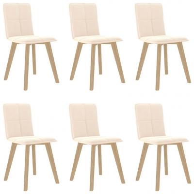 Emaga vidaxl krzesła stołowe, 6 szt., kremowe