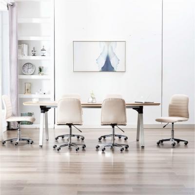 Emaga vidaxl krzesła stołowe, 6 szt., kremowe, tapicerowane tkaniną