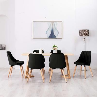 Emaga vidaxl krzesła stołowe, 6 szt., czarne, aksamitne