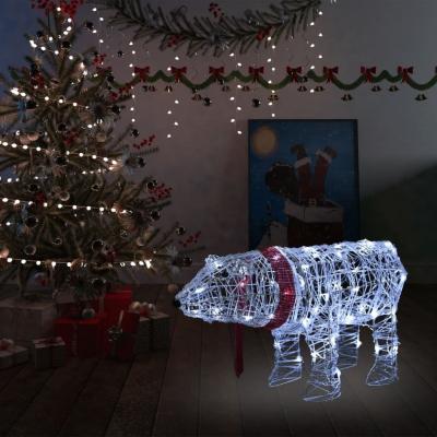 Emaga vidaxl świąteczna dekoracja, niedźwiedź, 45 led, 71x20x38 cm, akrylowa
