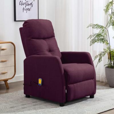 Emaga vidaxl rozkładany fotel masujący, fioletowy, tapicerowany tkaniną