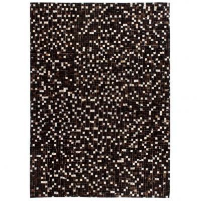 Emaga vidaxl patchworkowy dywan ze skóry bydlęcej, 80x150 cm, czarno-biały