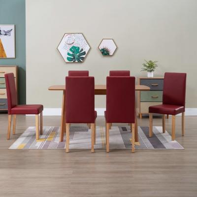Emaga vidaxl krzesła stołowe, 6 szt., czerwone, obite sztuczną skórą