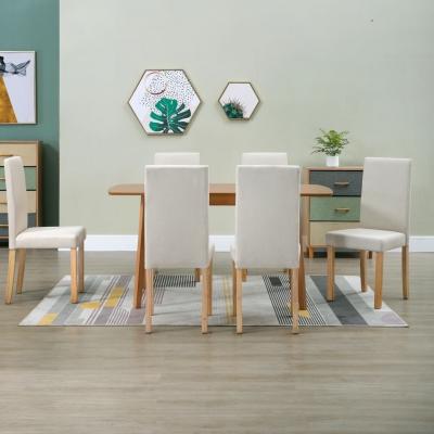 Emaga vidaxl krzesła stołowe, 6 szt., kremowe, tapicerowane tkaniną