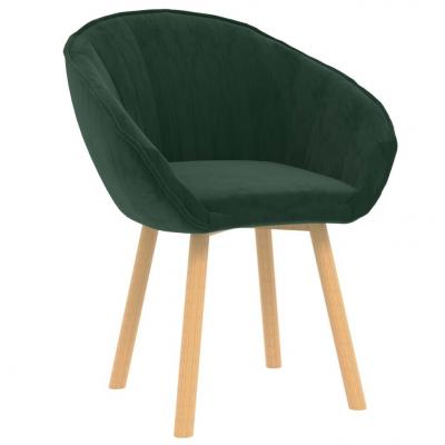 Emaga vidaxl krzesło stołowe, ciemnozielone, obite aksamitem