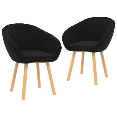 Emaga vidaxl krzesła stołowe, 2 szt., czarne, obite aksamitem