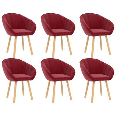 Emaga vidaxl krzesła stołowe, 6 szt., winna czerwień, aksamitne