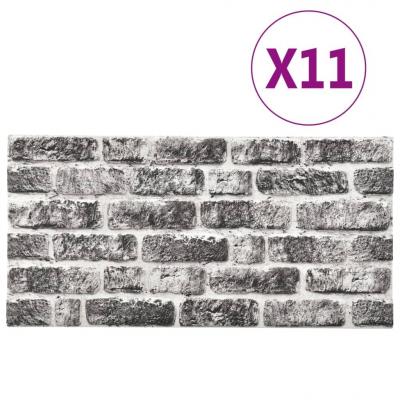 Emaga vidaxl panele ścienne 3d, wzór ciemnoszarej cegły, 11 szt., eps