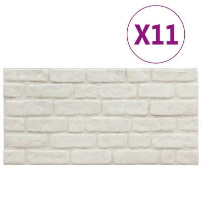 Emaga vidaxl panele ścienne 3d, wzór białej cegły, 11 szt., eps