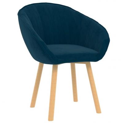 Emaga vidaxl krzesło stołowe, niebieskie, obite aksamitem
