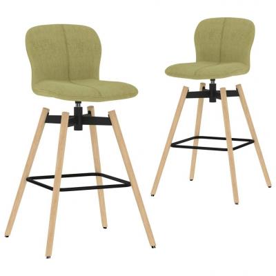 Emaga vidaxl obrotowe krzesła barowe, 2 szt., zielone, tkanina