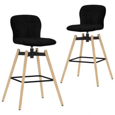 Emaga vidaxl obrotowe krzesła barowe, 2 szt., czarne, tkanina