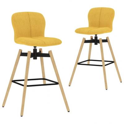 Emaga vidaxl obrotowe krzesła barowe, 2 szt., żółte, tkanina