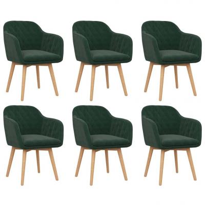 Emaga vidaxl krzesła stołowe, 6 szt., ciemnozielone, aksamitne