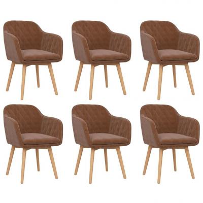 Emaga vidaxl krzesła stołowe, 6 szt., brązowe, aksamitne