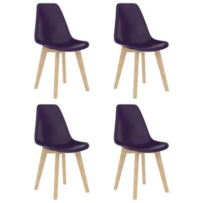 Emaga vidaxl krzesła stołowe, 4 szt., fioletowe, plastik