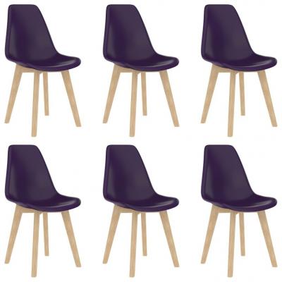 Emaga vidaxl krzesła stołowe, 6 szt., fioletowe, plastik