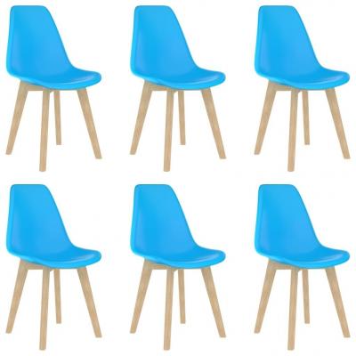 Emaga vidaxl krzesła stołowe, 6 szt., niebieskie, plastik