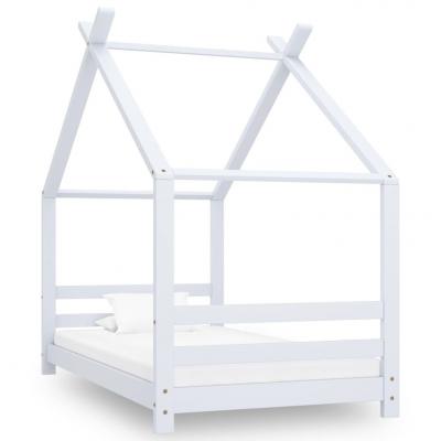 Emaga vidaxl rama łóżka dziecięcego, biała, lite drewno sosnowe, 80 x 160 cm