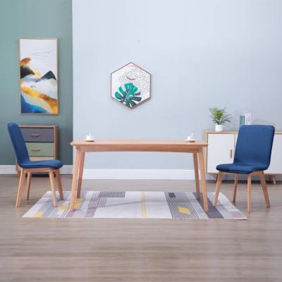 Emaga vidaxl krzesła stołowe, 2 szt., niebieskie, tkanina i lity dąb
