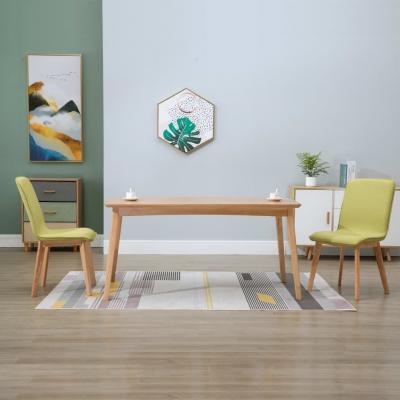 Emaga vidaxl krzesła stołowe, 2 szt., zielone, tkanina i lity dąb