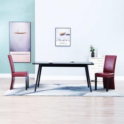 Emaga vidaxl krzesła stołowe, 2 szt., winna czerwień, sztuczna skóra