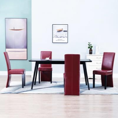 Emaga vidaxl krzesła stołowe, 4 szt., czerwone wino, sztuczna skóra
