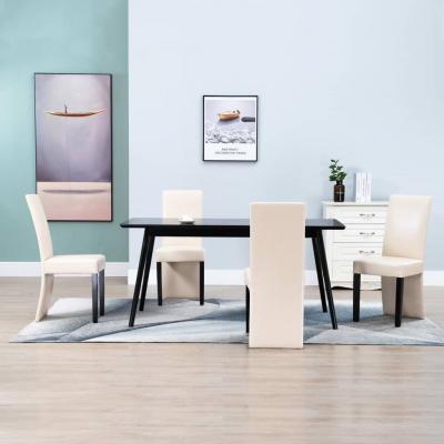 Emaga vidaxl krzesła stołowe, 4 szt., kremowe, obite sztuczną skórą