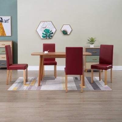 Emaga vidaxl krzesła stołowe, 4 szt., czerwone, sztuczna skóra