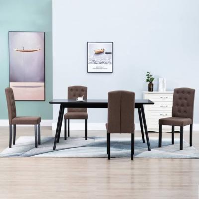 Emaga vidaxl krzesła stołowe, 4 szt., brązowe, tapicerowane tkaniną