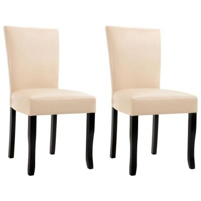 Emaga vidaxl krzesła stołowe, 2 szt., kremowe, sztuczna skóra