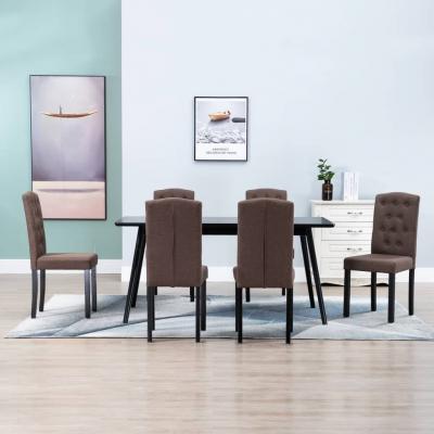 Emaga vidaxl krzesła stołowe, 6 szt., brązowe, tapicerowane tkaniną