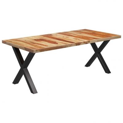 Emaga vidaxl stół z nogami w kształcie x 200x100x77 cm, lite drewno sheesham