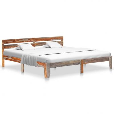 Emaga vidaxl rama łóżka z litego drewna sheesham, 200 x 200 cm