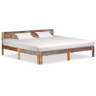 Emaga vidaxl rama łóżka z litego drewna sheesham, 200 x 200 cm