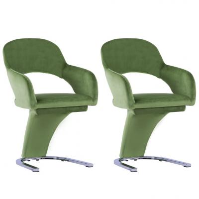 Emaga vidaxl krzesła stołowe, 2 szt., zielone, aksamitne