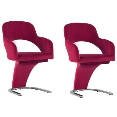 Emaga vidaxl krzesła stołowe, 2 szt., winna czerwień, aksamitne