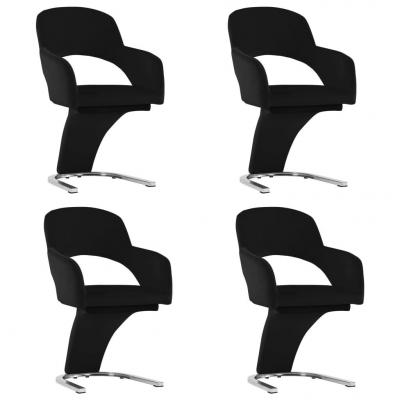 Emaga vidaxl krzesła stołowe, 4 szt., czarne, aksamitne