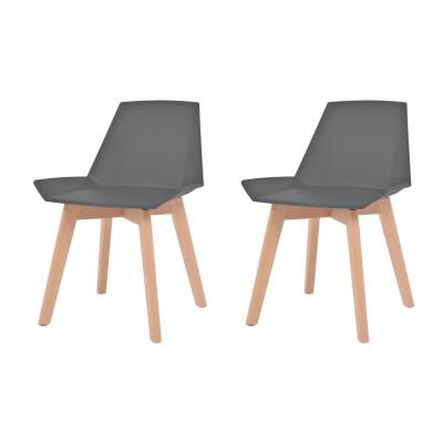 Emaga vidaxl krzesła stołowe, 2 szt., szare, plastik