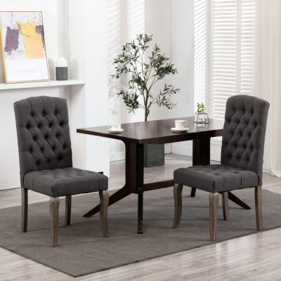 Emaga vidaxl krzesła stołowe 2 szt., szare, stylizowane na lniane, tkanina