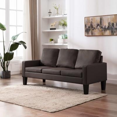 Emaga vidaxl 3-osobowa sofa, brązowa, sztuczna skóra