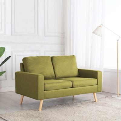 Emaga vidaxl 2-osobowa sofa, zielona, tapicerowana tkaniną