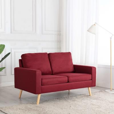Emaga vidaxl 2-osobowa sofa, kolor czerwonego wina, tapicerowana tkaniną