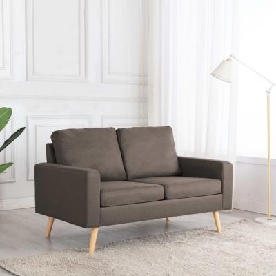 Emaga vidaxl 2-osobowa sofa, kolor taupe, tapicerowana tkaniną