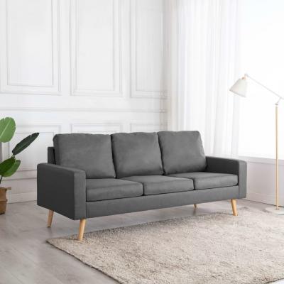 Emaga vidaxl 3-osobowa sofa, jasnoszara, tapicerowana tkaniną