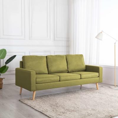 Emaga vidaxl 3-osobowa sofa, zielona, tapicerowana tkaniną